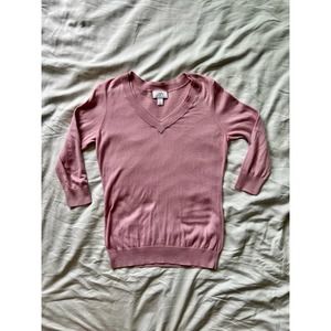 EUC Ann Taylor LOFT VNeck Sweater Mauve Pink size Small